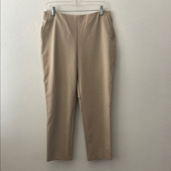 M’aison de Amelie Beige Trousers Stretch Work Career Pants Straight Fit - Picture 1 of 8